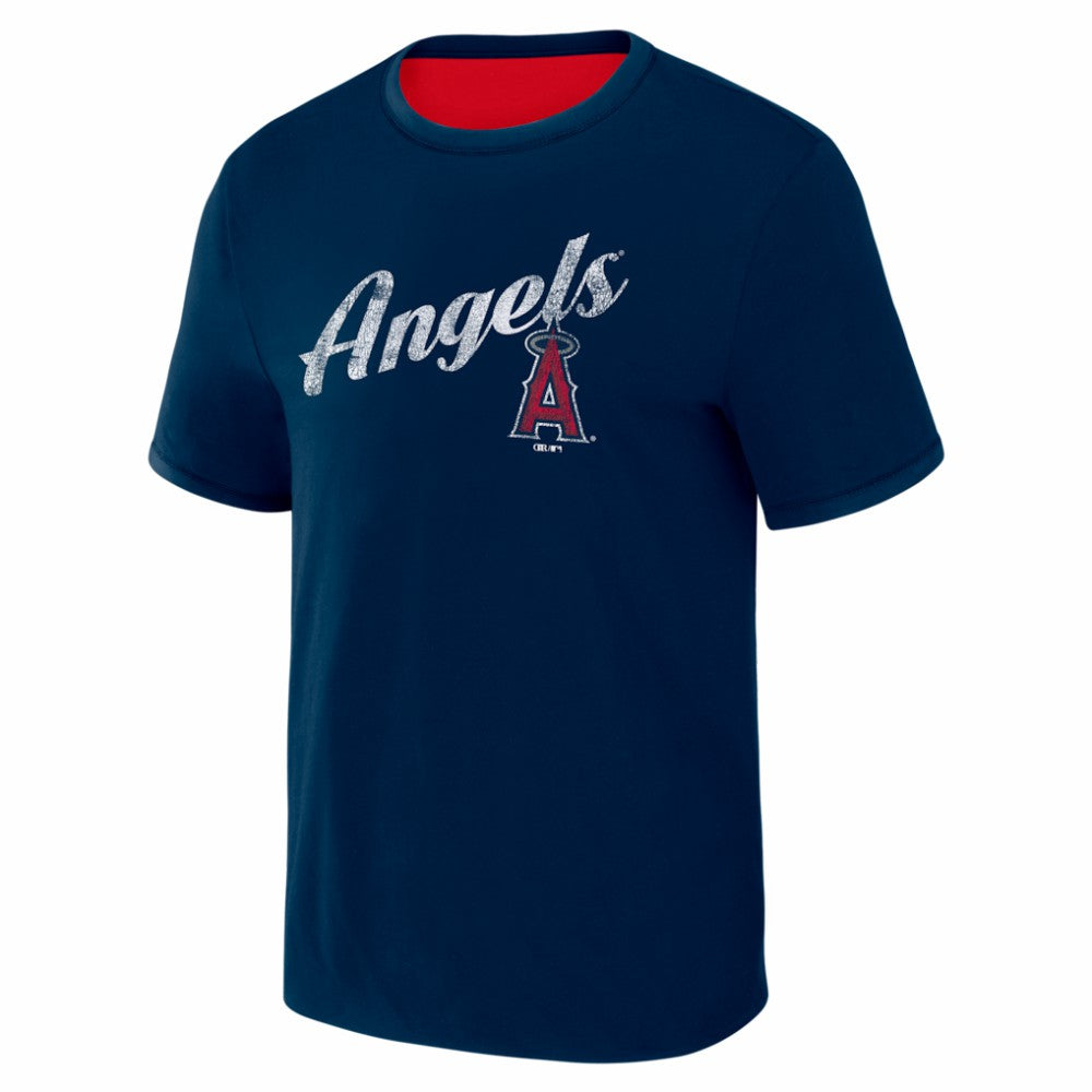 Los Angeles Angels Darius Rucker Collection Two-Way Ringer Reversible T-Shirt Red/Navy