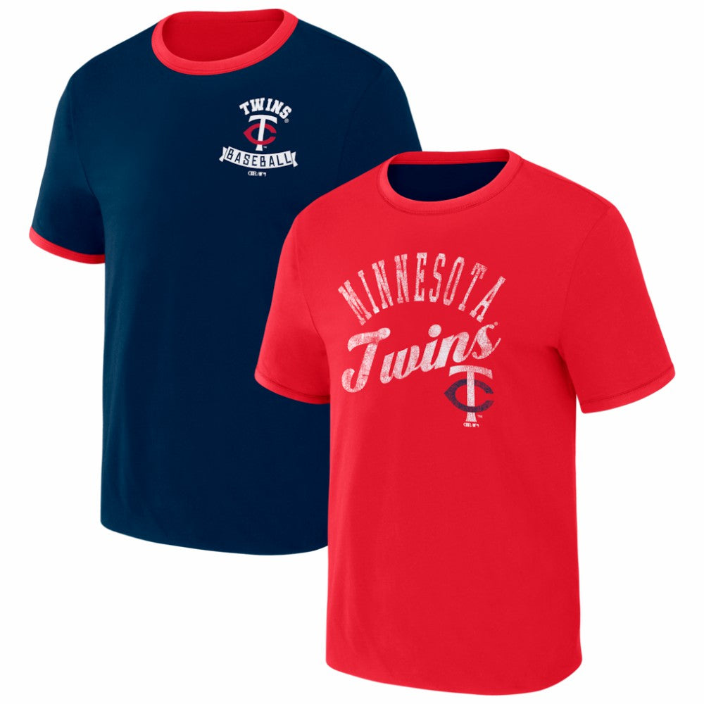 Minnesota Twins Darius Rucker Collection Two-Way Ringer Reversible T-Shirt Navy/Red