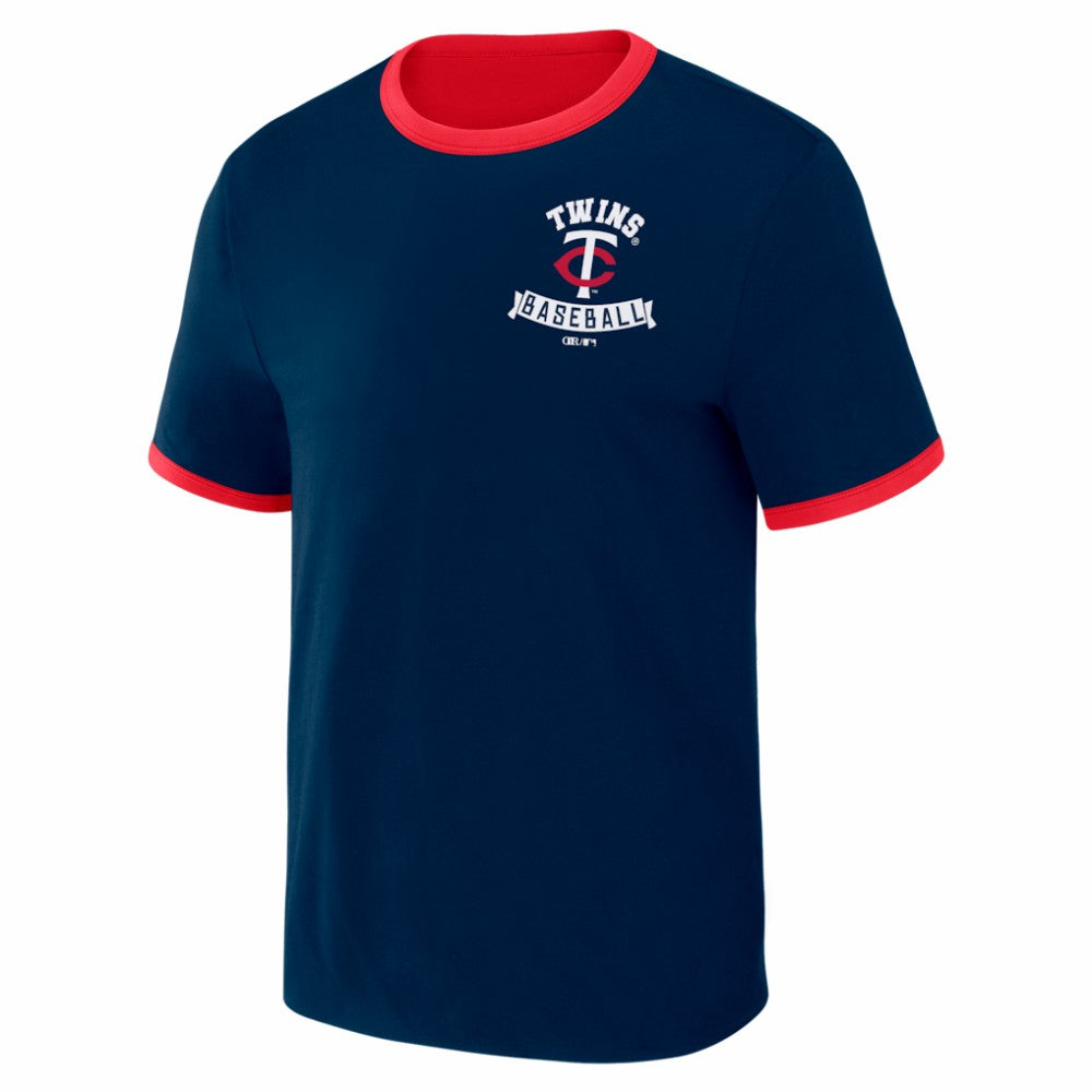 Minnesota Twins Darius Rucker Collection Two-Way Ringer Reversible T-Shirt Navy/Red