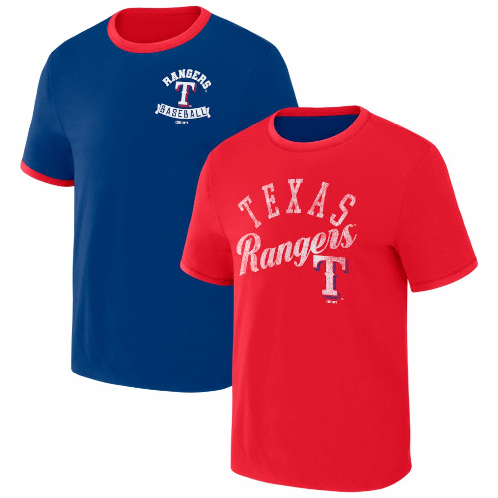 Texas Rangers Darius Rucker Collection Two-Way Ringer Reversible T-Shirt Royal/Red