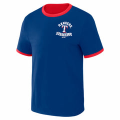 Texas Rangers Darius Rucker Collection Two-Way Ringer Reversible T-Shirt Royal/Red