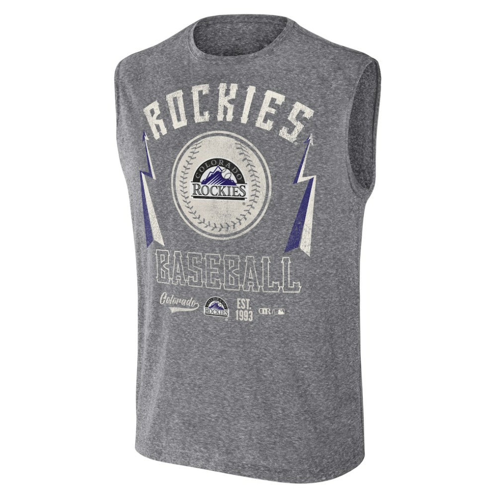 Colorado Rockies Darius Rucker Collection Relaxed-Fit Muscle Tank Top Charcoal