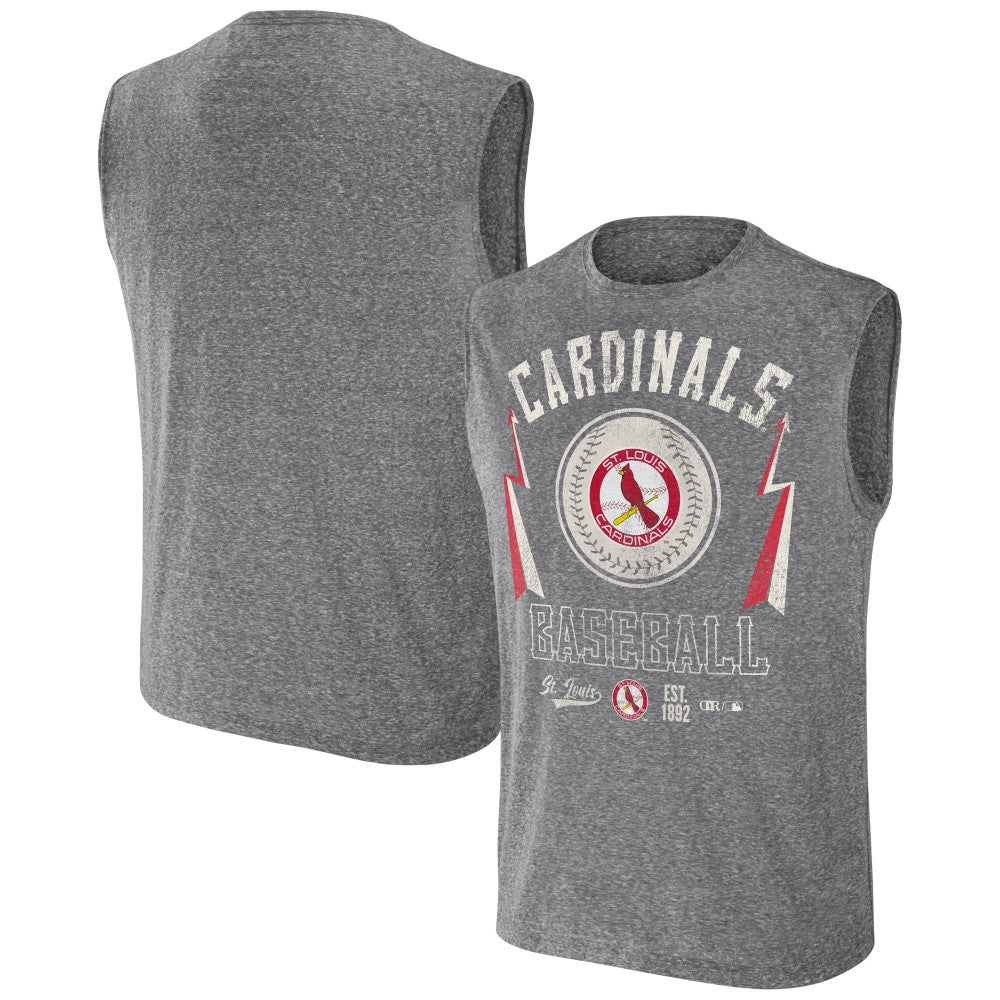 St. Louis Cardinals Darius Rucker Collection Relaxed-Fit Muscle Tank Top Charcoal