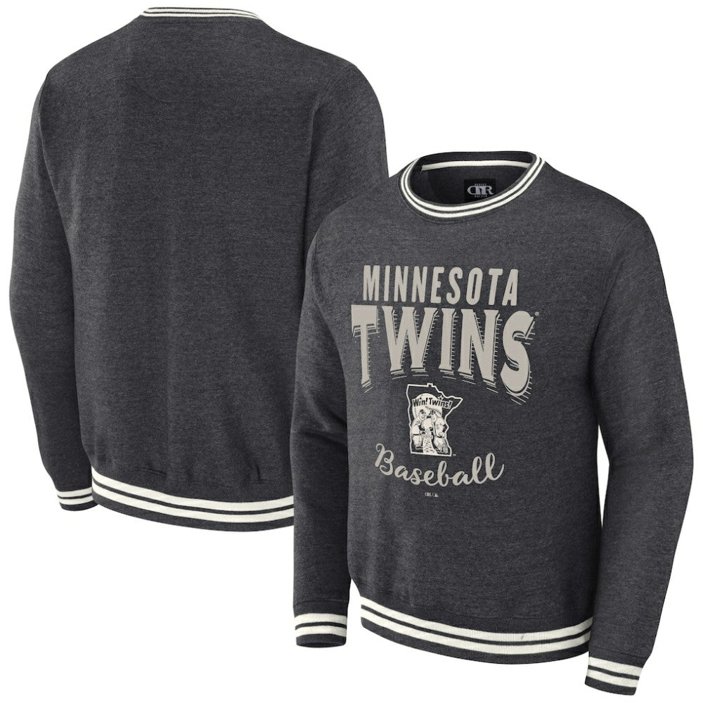 Minnesota Twins Darius Rucker Collection Vintage Pullover Sweatshirt Heather Charcoal
