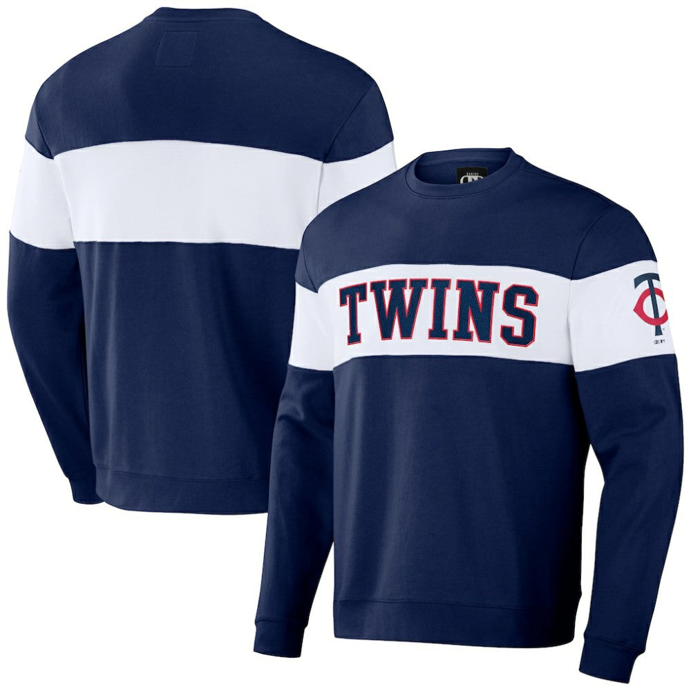 Minnesota Twins Darius Rucker Collection Stripe Pullover Sweatshirt Navy