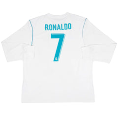 RONALDO #7 Retro Real Madrid Home Long Sleeve Jersey 2017/18