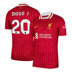 DIOGO J. #20 Liverpool Home Match Jersey Player Version