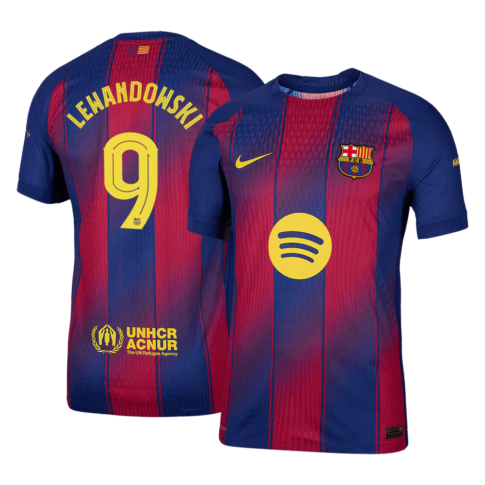 LEWANDOWSKI #9 Barcelona Home Match Jersey Player Version 2025/26 - UCL