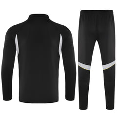 Kids Real Madrid 1/4 Zipper Sweat Kit(Top+Pants) Black 2025/26