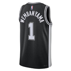 Unisex San Antonio Spurs Victor Wembanyama #1 Black Swingman Jersey - Icon Edition