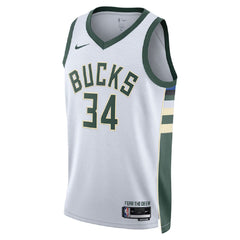 Unisex  Milwaukee Bucks Giannis Antetokounmpo #34 White Swingman Jersey - Association Edition