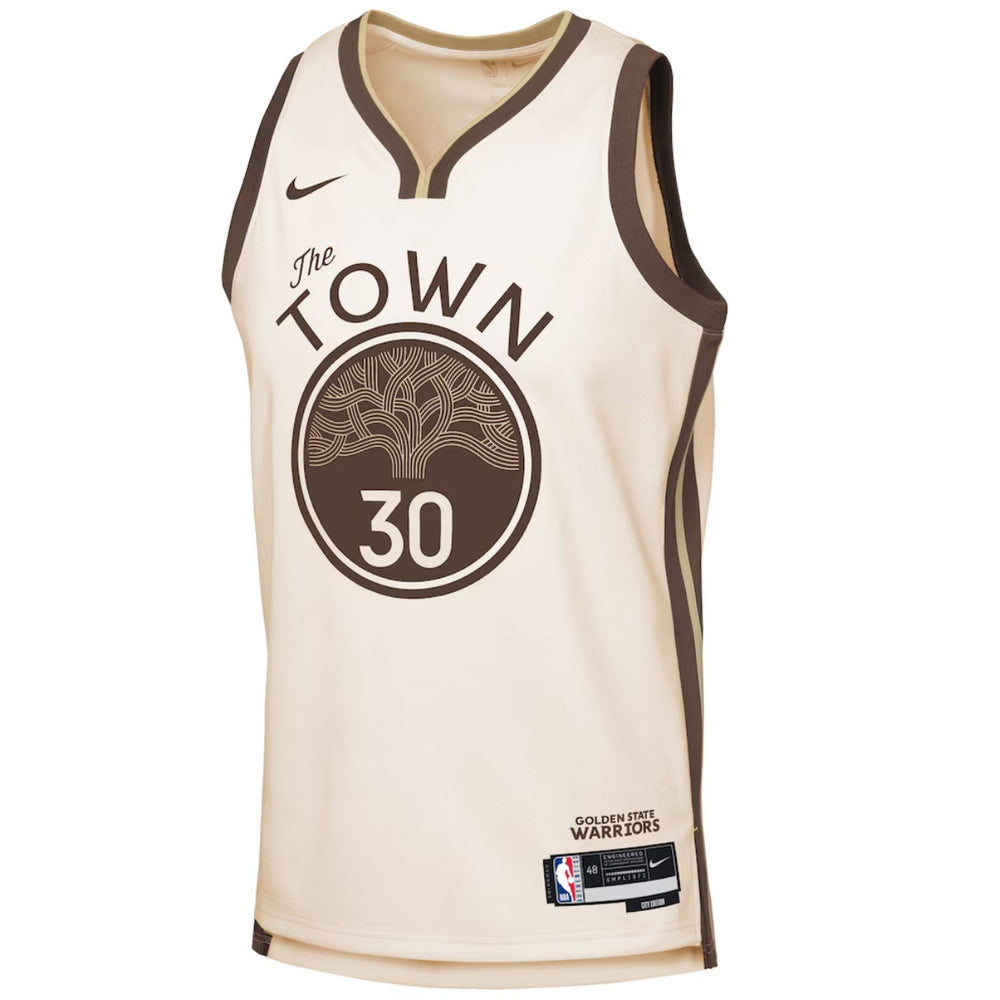 Unisex Golden State Warriors Stephen Curry #30 Nike Tan 2025/26 Swingman Jersey - City Edition