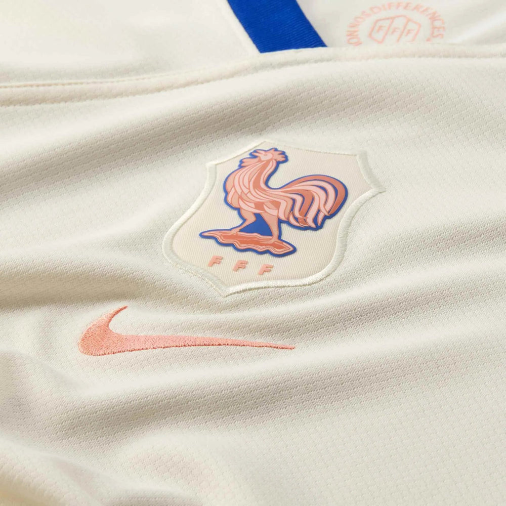 2025 France Women's Stadium Away Soccer Jersey Pale Ivory/Bright Blue/Light Madder Root