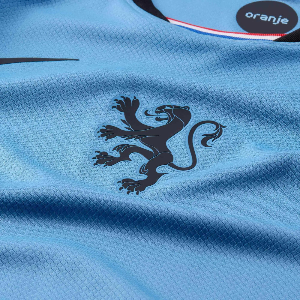 2025 Netherlands Women's Stadium Away Soccer Jersey Blue Beyond/Black