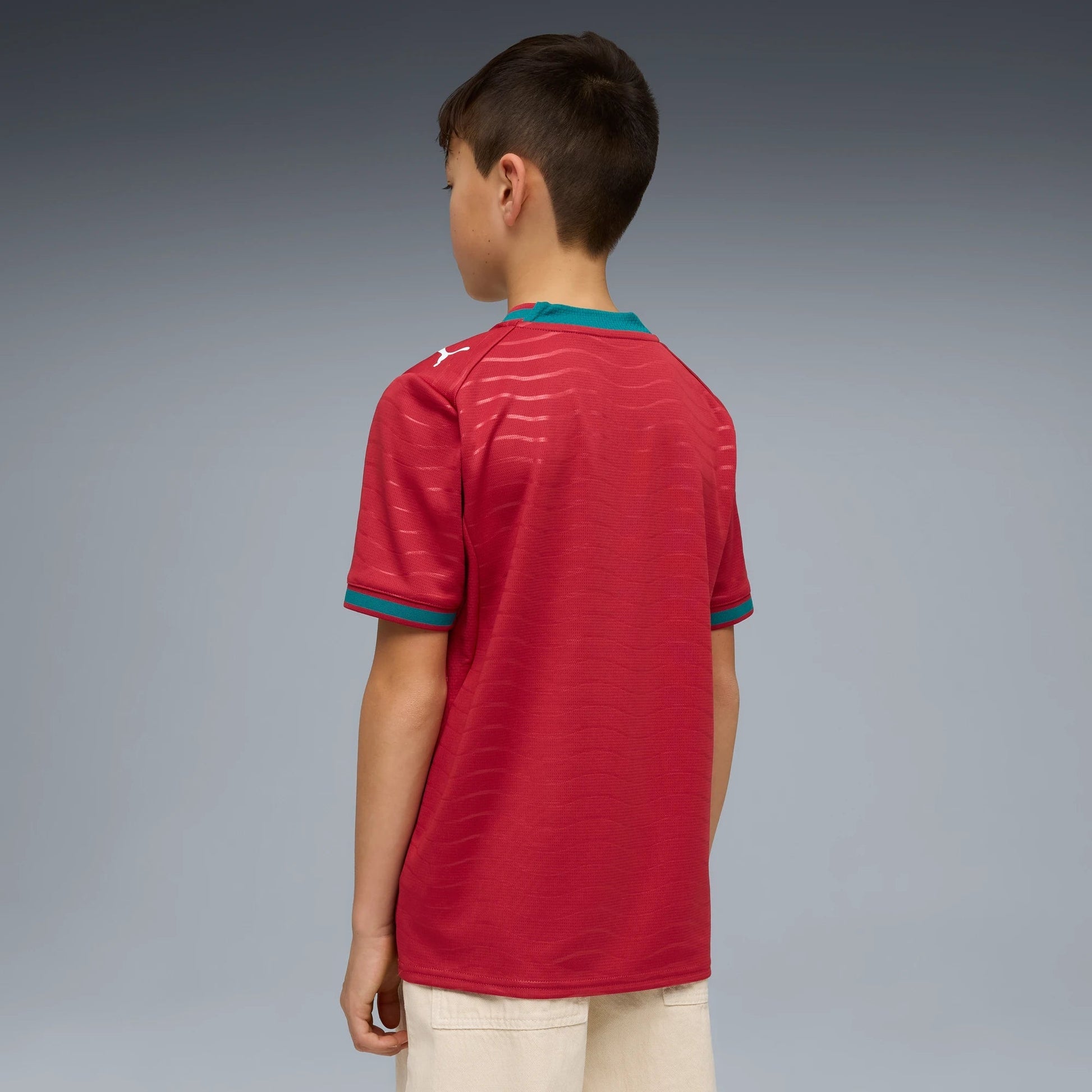 2026 Portugal Youth Stadium Home Soccer Jersey Club Red-Green Lagoon