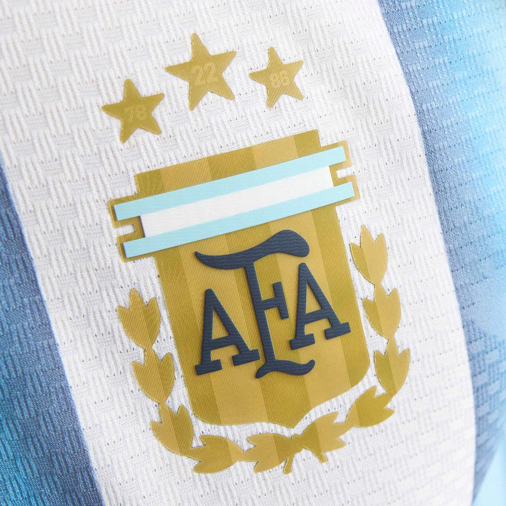 2026 Argentina Men's Authentic Home Messi #10 Soccer Jersey White / Icey Blue / Light Blue