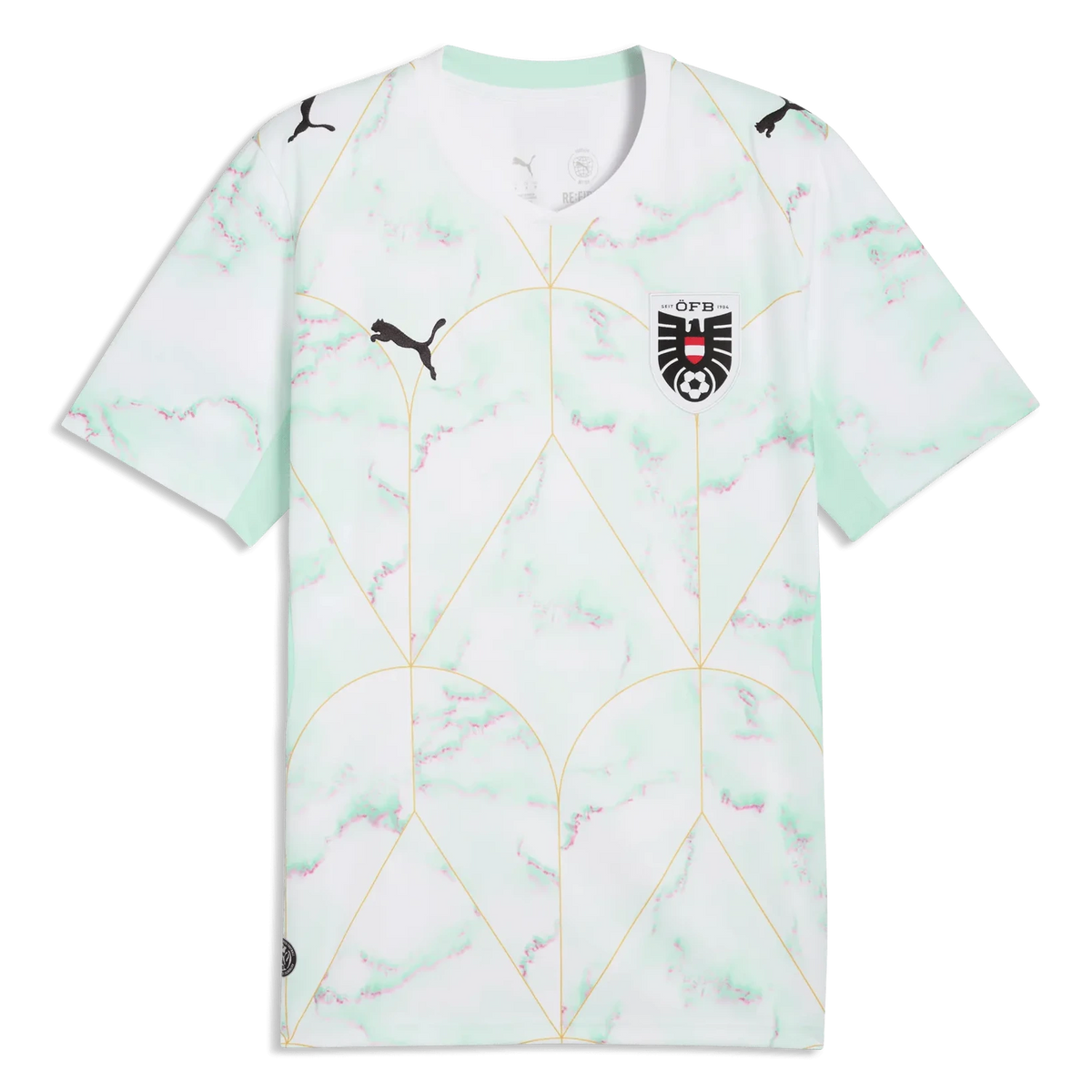 2026 Austria Men's Stadium Away Soccer Jersey Puma White-Mint Melt