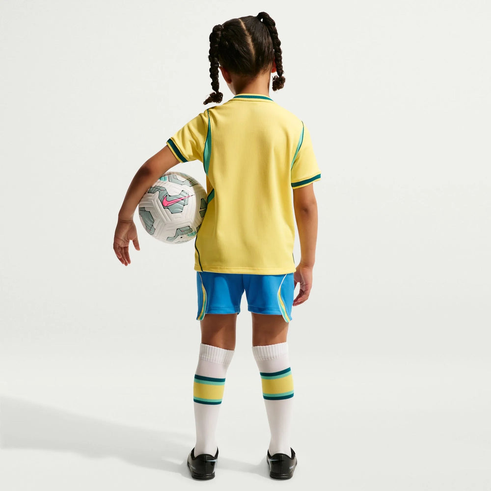 2026-27 Brazil Little Kids' Stadium Home Kit Canary/Light Menta/Geode Teal