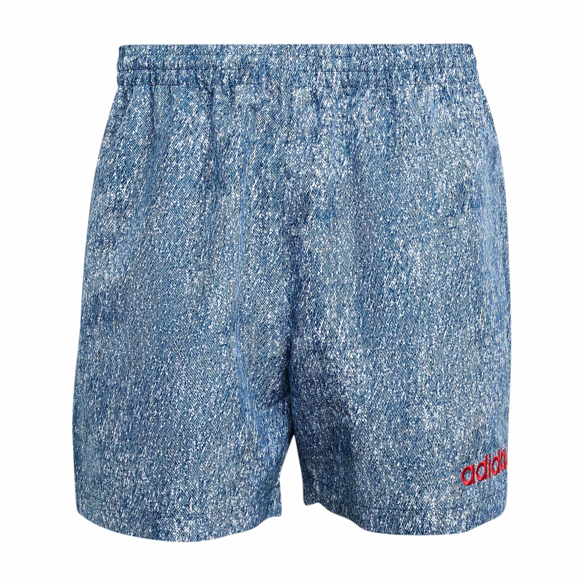 USA Men's Denim Graphic Shorts White / Dark Blue