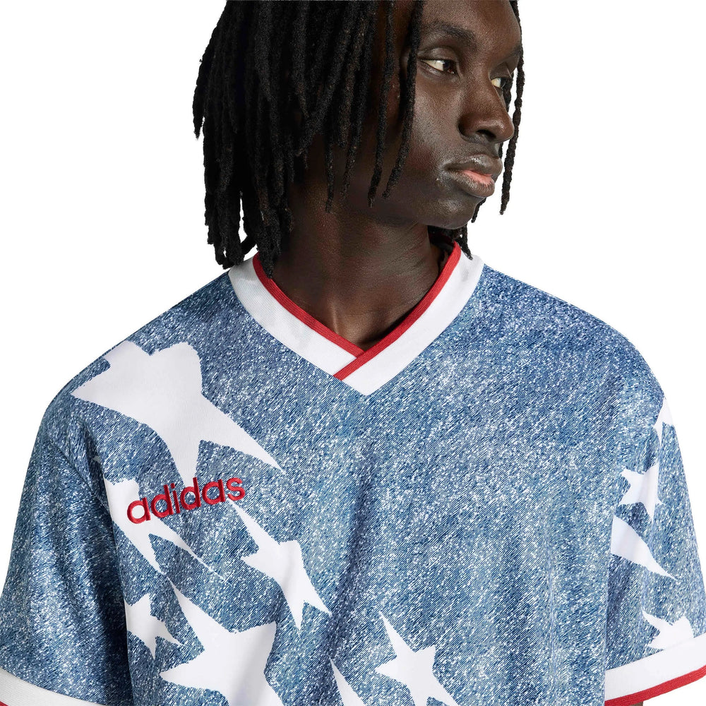USA Men's Denim Graphic Jersey White / Dark Blue