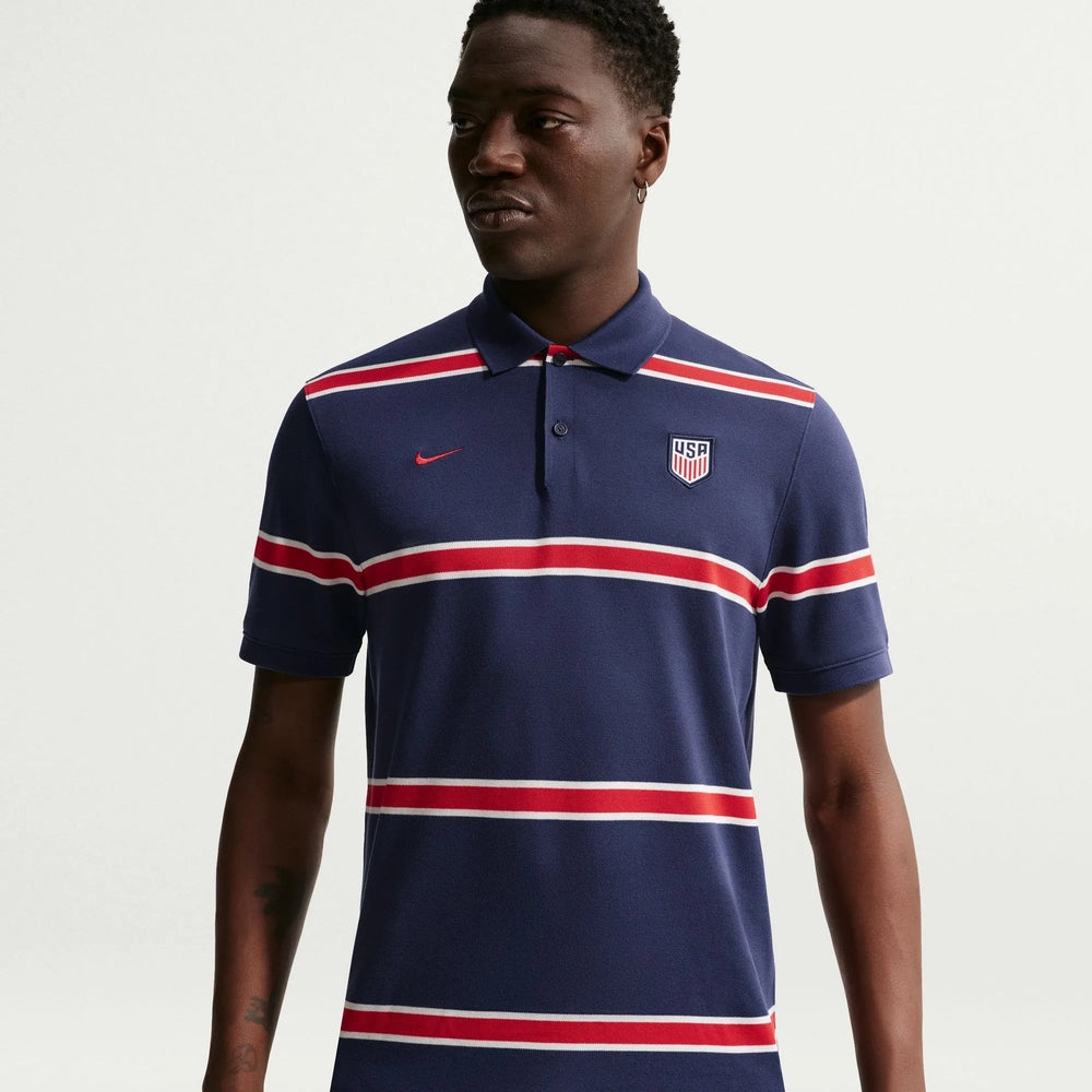 2026-27 USMNT Men's The Polo 2.0 Midnight Navy/Sail/University Red