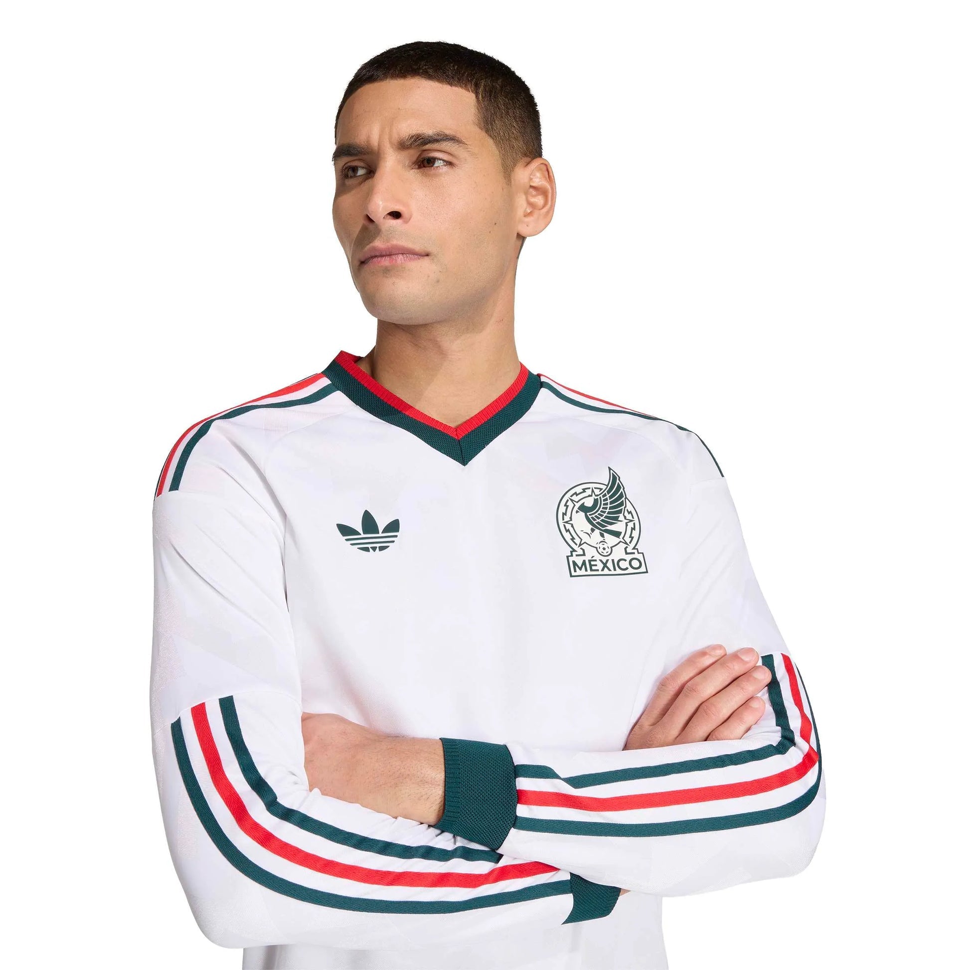 2026 Mexico Men's Authentic Away Long-Sleeve Soccer Jersey White
